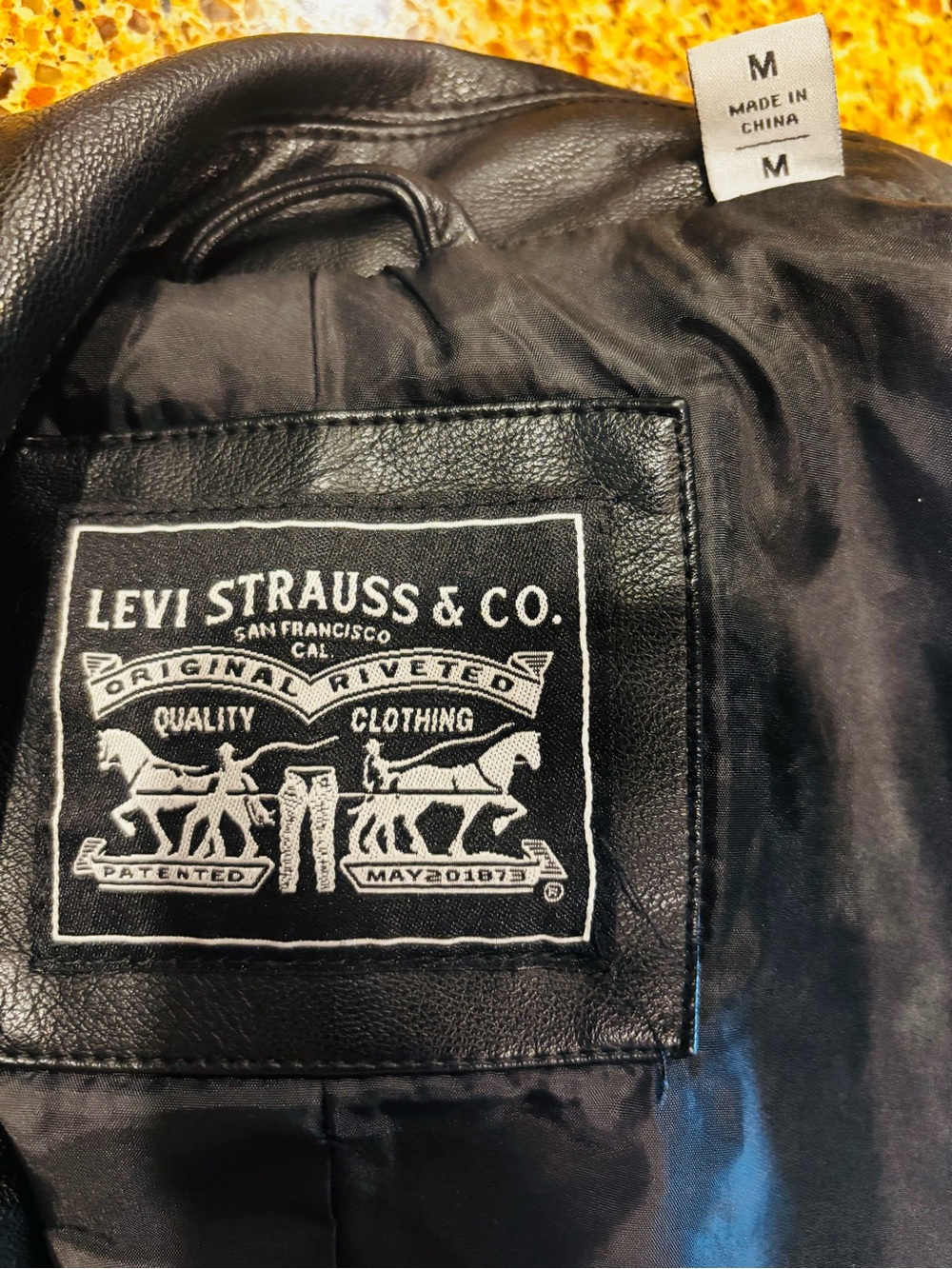 Levi's Black Faux Leather Moto Jacket with Silver Hardware - Picture 3 of 3